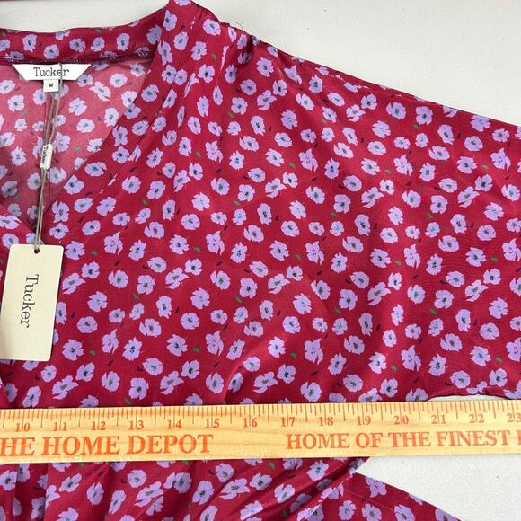 NWT Tucker NYC "Madeline 2.0" Ditsy Floral 100% Silk Short Sleeve Dress Sz M - Picture 4 of 9